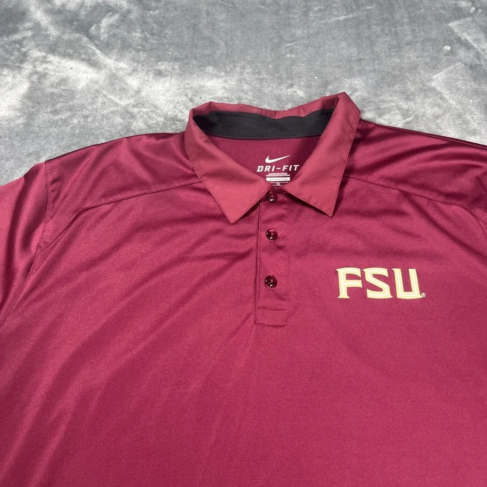 Florida State Seminoles Nike Polo Shirt Mens XL Golf Dri-Fit FSU Football Vented